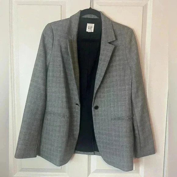 Gap Glen Plaid Black Blazer - Picture 2 of 11